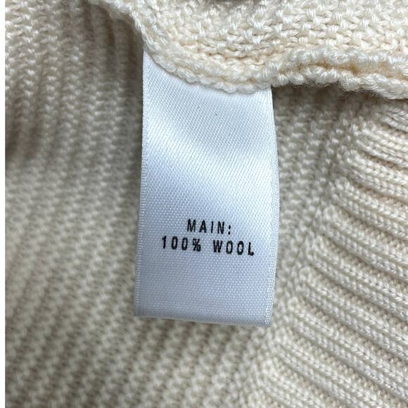 ST JOHN Cream Colorblocks Full Zip Wool Knit Sweater Long Sleeve Size Medium - Picture 8 of 10